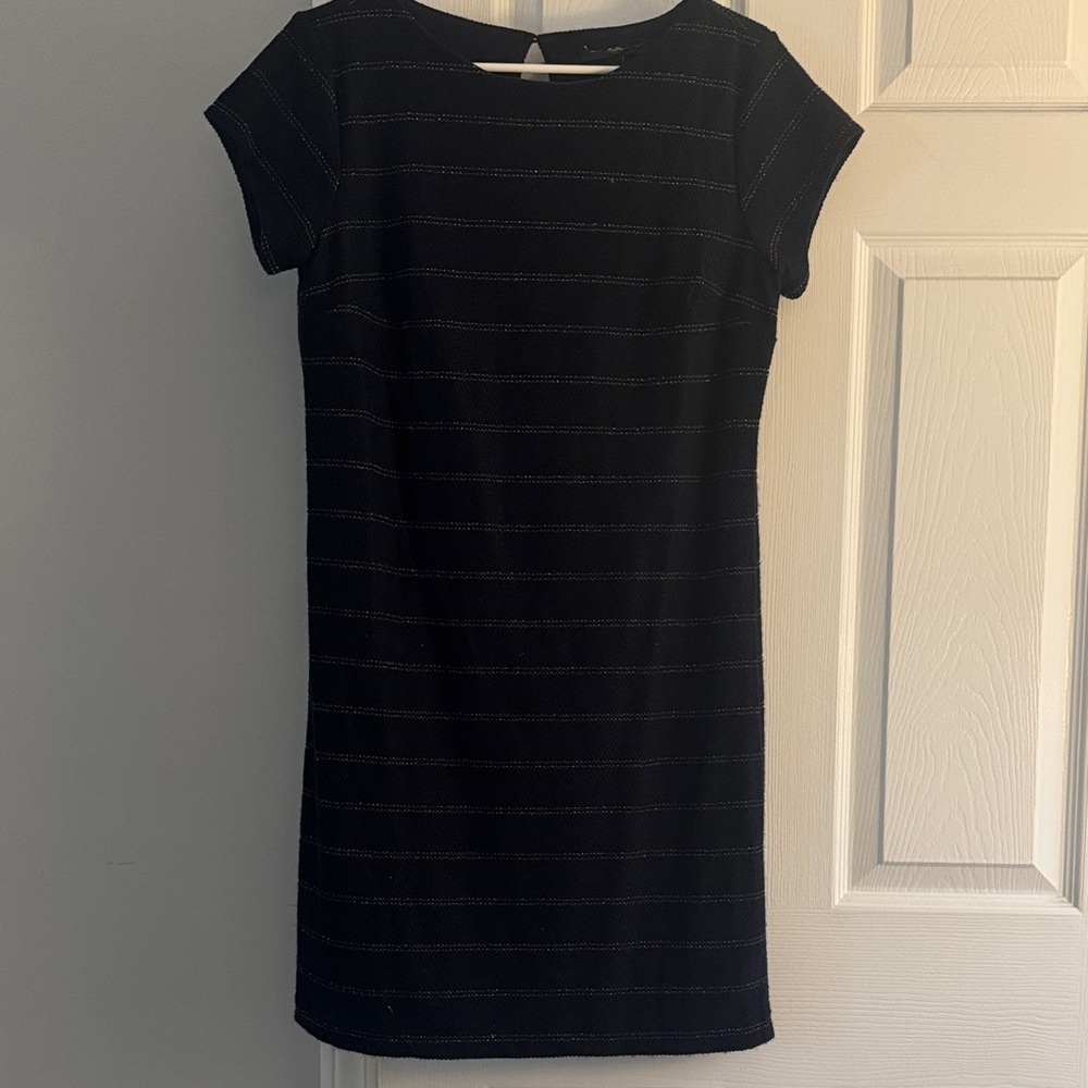 Elegant Black Striped Dress